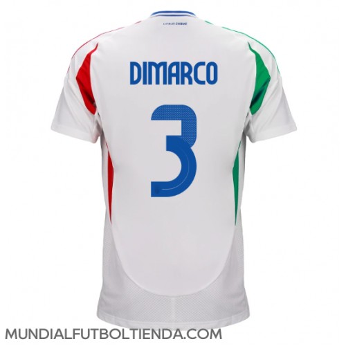 Camiseta Italia Federico Dimarco #3 Segunda Equipación Replica Eurocopa 2024 mangas cortas